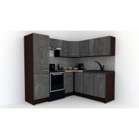 Bucatarie de Colt GENA NEW 8 DR. 180-210, Fara Corp de Cuptor, Wenge / Decor K352